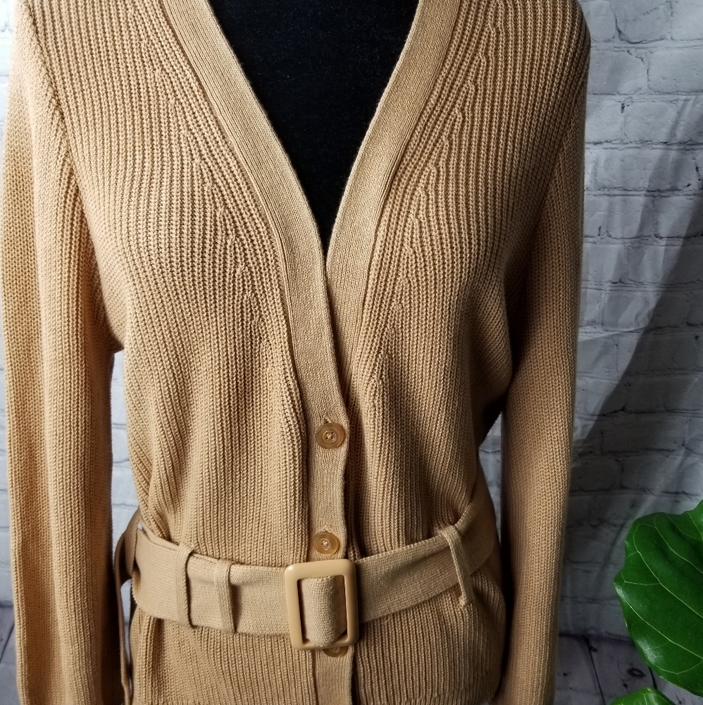 Free Press Belted V Neck Cardigan